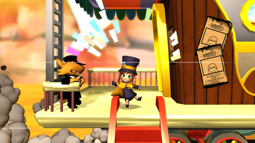 Hat Kid jumps on board The Science Express